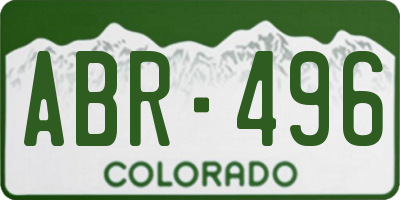 CO license plate ABR496