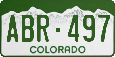 CO license plate ABR497