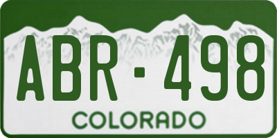 CO license plate ABR498