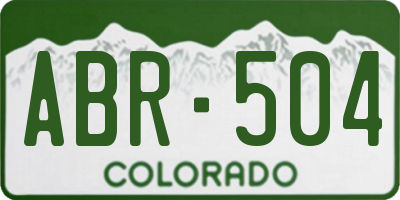 CO license plate ABR504