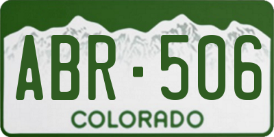 CO license plate ABR506