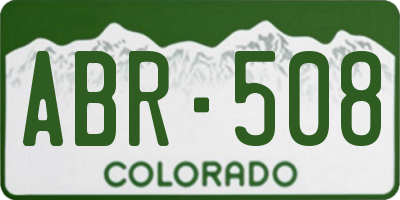 CO license plate ABR508