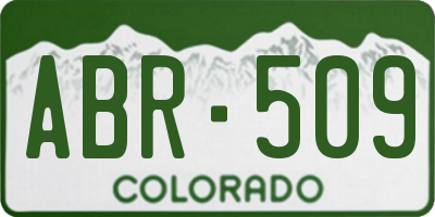 CO license plate ABR509