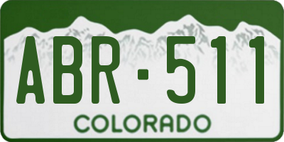 CO license plate ABR511