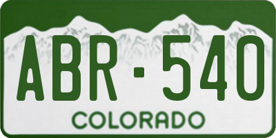 CO license plate ABR540