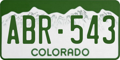 CO license plate ABR543