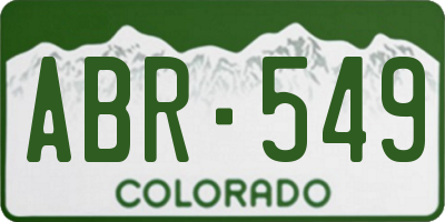 CO license plate ABR549