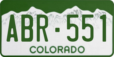 CO license plate ABR551