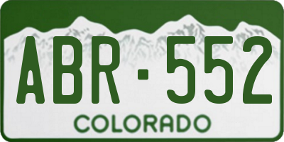 CO license plate ABR552
