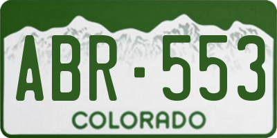 CO license plate ABR553