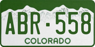 CO license plate ABR558