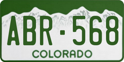CO license plate ABR568