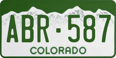 CO license plate ABR587