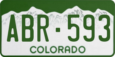 CO license plate ABR593