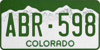 CO license plate ABR598