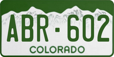 CO license plate ABR602