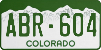 CO license plate ABR604