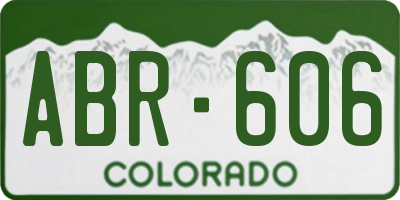 CO license plate ABR606