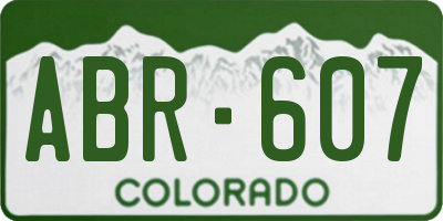 CO license plate ABR607