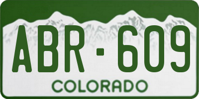 CO license plate ABR609