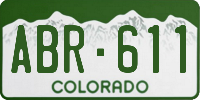CO license plate ABR611