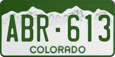 CO license plate ABR613