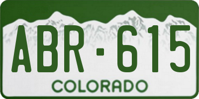 CO license plate ABR615