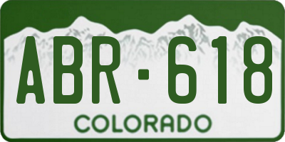 CO license plate ABR618