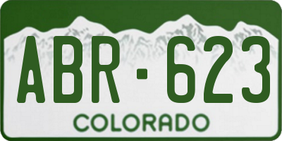 CO license plate ABR623