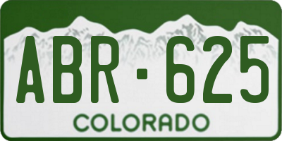 CO license plate ABR625