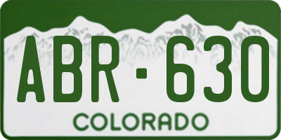 CO license plate ABR630