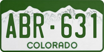 CO license plate ABR631