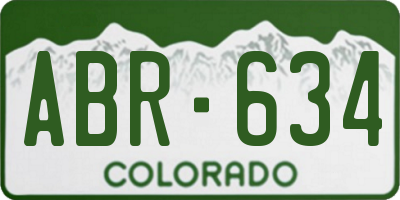 CO license plate ABR634