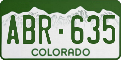 CO license plate ABR635