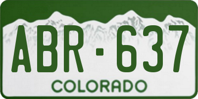 CO license plate ABR637