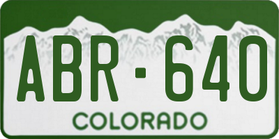 CO license plate ABR640