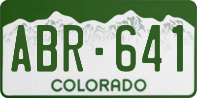 CO license plate ABR641
