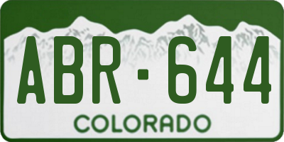 CO license plate ABR644