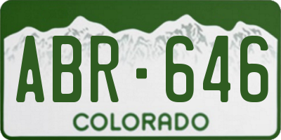CO license plate ABR646