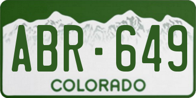 CO license plate ABR649