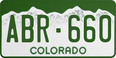 CO license plate ABR660