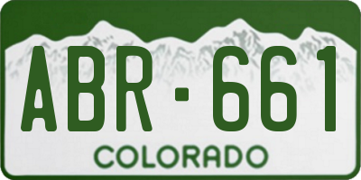 CO license plate ABR661