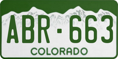 CO license plate ABR663