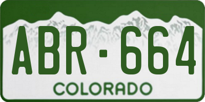 CO license plate ABR664