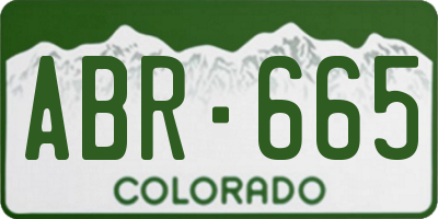 CO license plate ABR665