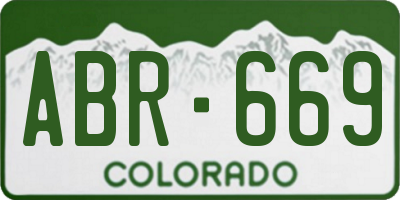 CO license plate ABR669
