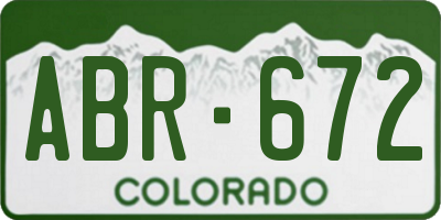 CO license plate ABR672
