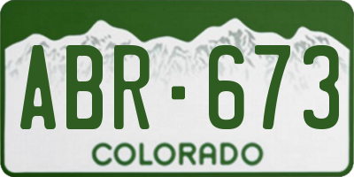 CO license plate ABR673