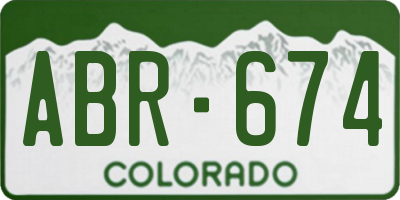 CO license plate ABR674