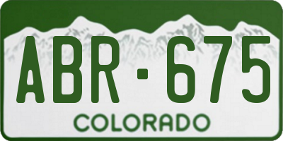 CO license plate ABR675